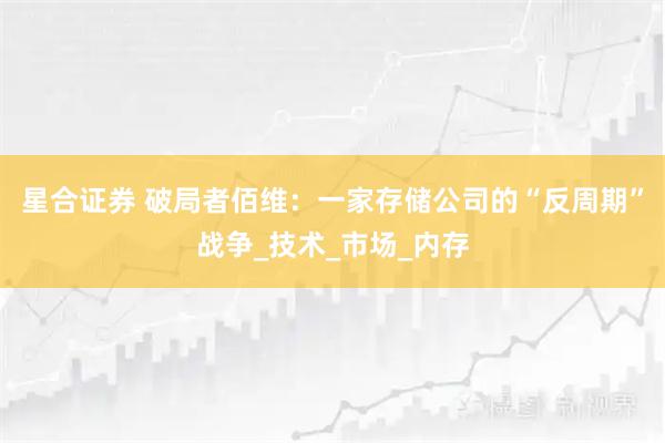 星合证券 破局者佰维：一家存储公司的“反周期”战争_技术_市场_内存